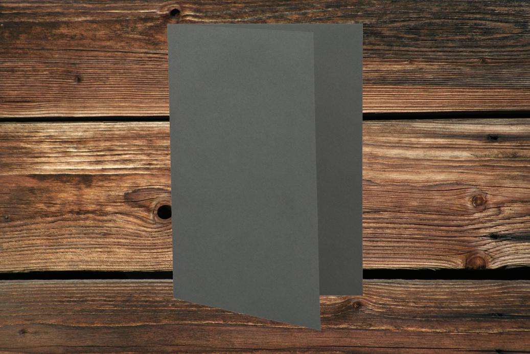 Klappkarten 105/210x210 mm hochdoppelt Dunkelgrau 230 g/qm